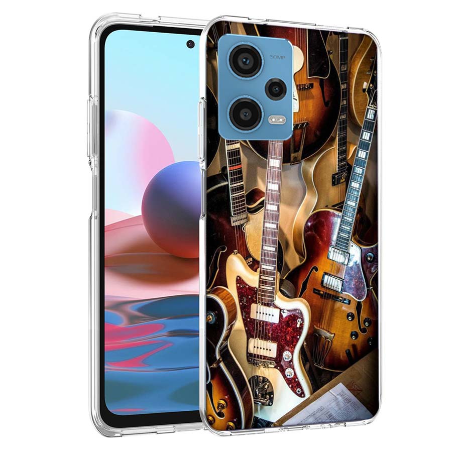 Retro Rock Music Electric Guitar Phone Case For Redmi Note 13 12 14 15 Pro Plus 13R 11 11T 11E 11S 10 Pro 10S 9 9S Cover Cell Cl