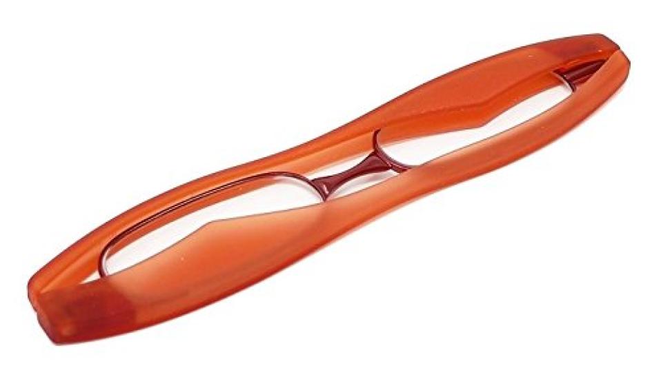 Foldable Reading Glasses Fits In a Breast Pocket [VIGRAD] Podreader SmartUltra-lightweight, Compact, +1.0~+3.0, (Podreader +1.0, Red)