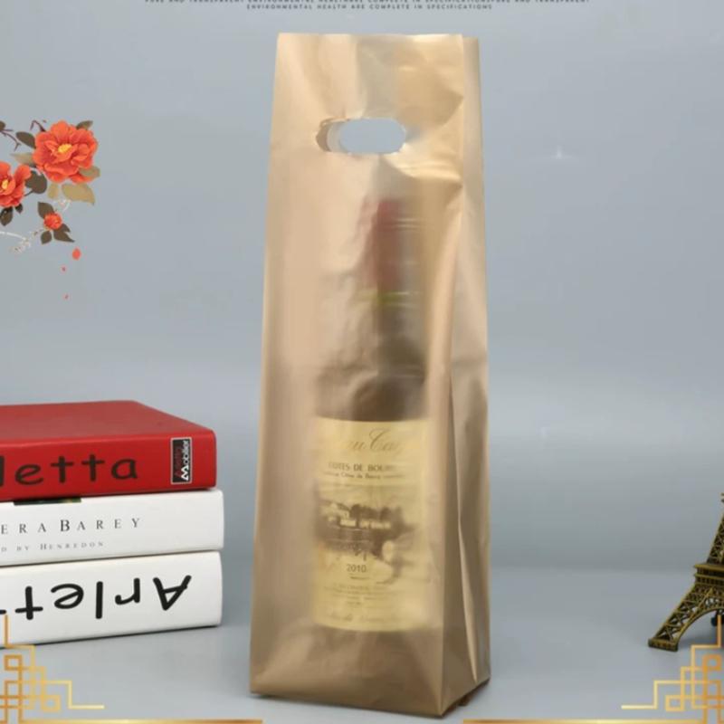 Plastic Handbag Single Double Wine Bottle Storage Sack Halloween Thanksgiving Wedding Gift Packaging Pouch Champagne Beverage Universal White Vest Bag