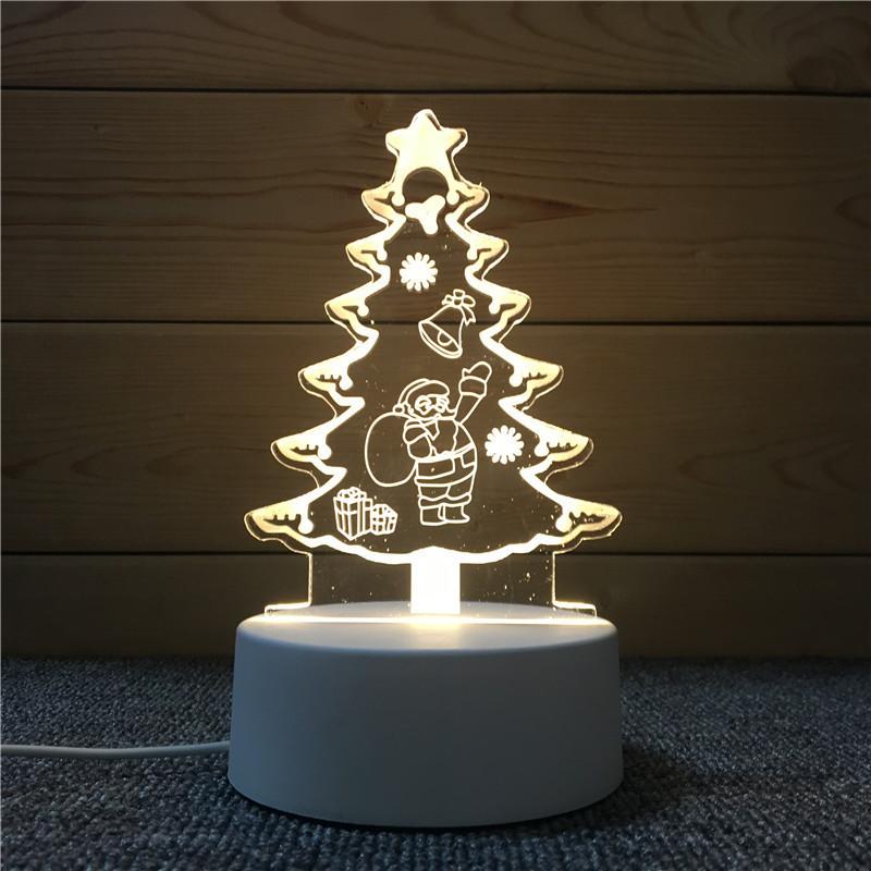 Christmas Claus Santa Tree Ferris Wheel 3d Creative Night Light Usb Straight Plug