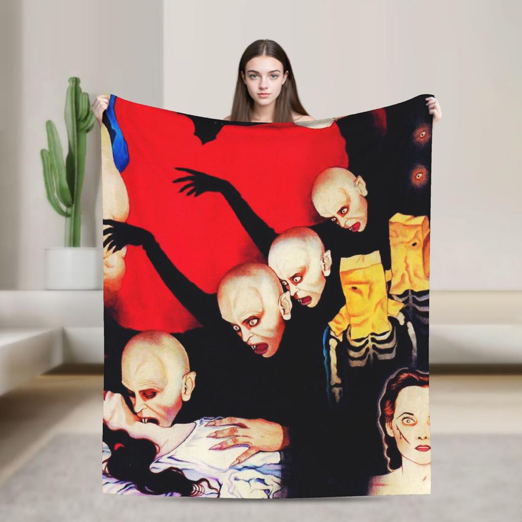 Masquerade Clan Nosferatu Revised Knitted Blankets Flannel  Super Warm Throw Blankets for Airplane Travel Bedspread