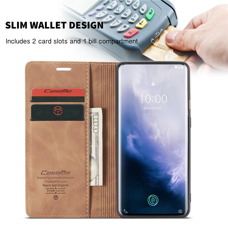 CaseMe Wysokiej Jakości Retro Magnetyczne Klapkowe Skórzane Etui do OnePlus 15 13 12 11  8T 8 7 Pro Portfel Torba na Karty Pokrowiec Etui na Telefon Coque