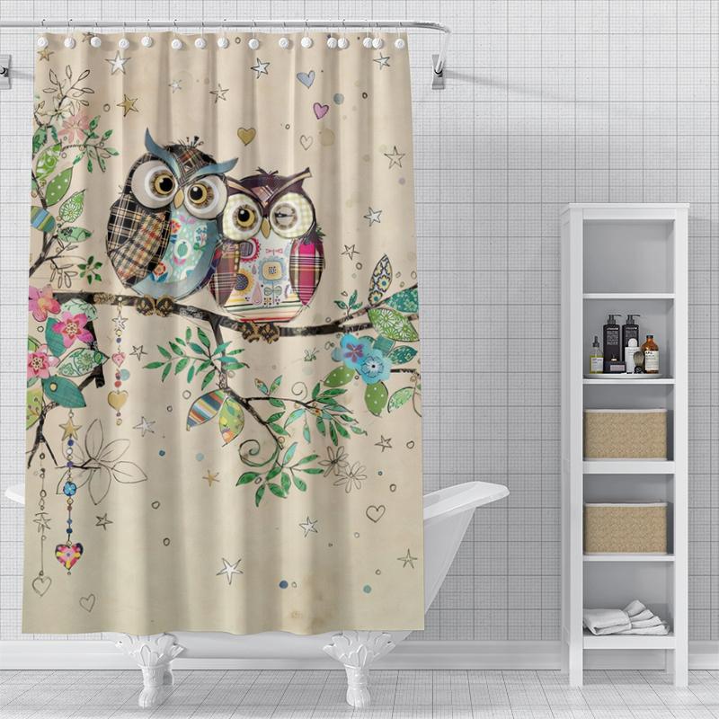 Domácí sprchové závěsy do koupelny voděodolná látka Přírodní Zvířecí Styl koupelnové Závěsy moderní sprchový závěs 180x200 240x200
