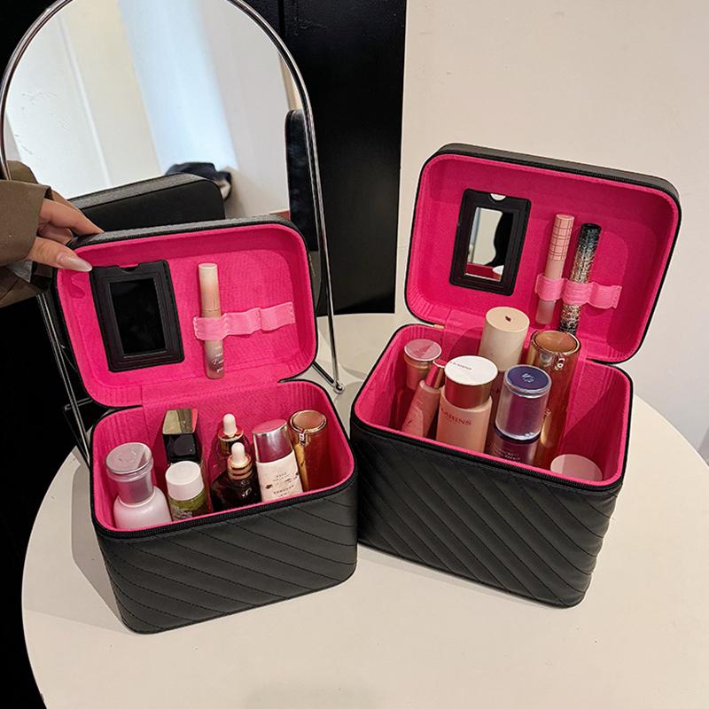PU Makeup Organizer Women's Toiletry Cosmetic Bag Women Cosmetic Box Suitcase Makeup Case Storage Suitcase for Make Up Organizer