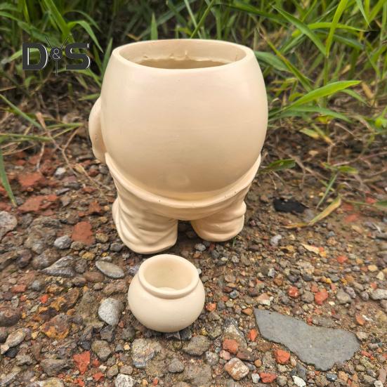 Smiling Face Planter Pot Resin Cartoon Head Flowerpot Indoor Outdoor Cactus Succulent Plants Container Home Balcony Garden Decoration