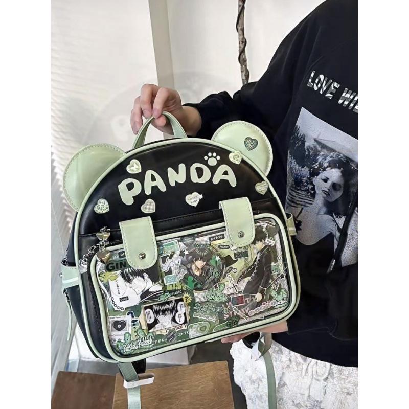Neuer Original Studenten Ita Rucksack mit großer Kapazität und niedlichem Panda Anime Abzeichen