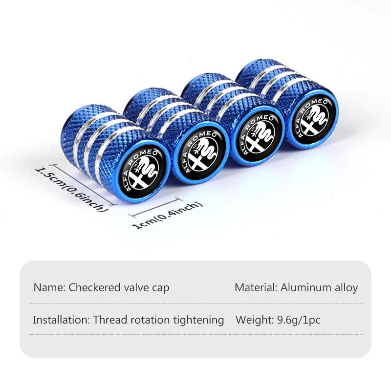 Hub Caps 4Pcs Car LOGO Tire Valve Cap Waterproof Auto Accessories For Alfa Romeo Giulietta GT 159 147 156 Mito Brera Giulia SpidEP3