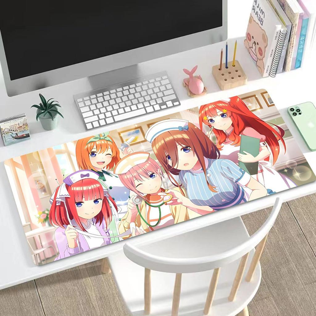 Anime "The Quintessential Quintuplets"King Size Keyboard Pad & Mouse Pad Featuring Ichika, Nino, Miku, Yotsuba, and Itsuki