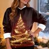 Women's Casual Fashion Plus Velvet Thickened Christmas Print Hooded Sweatshirt