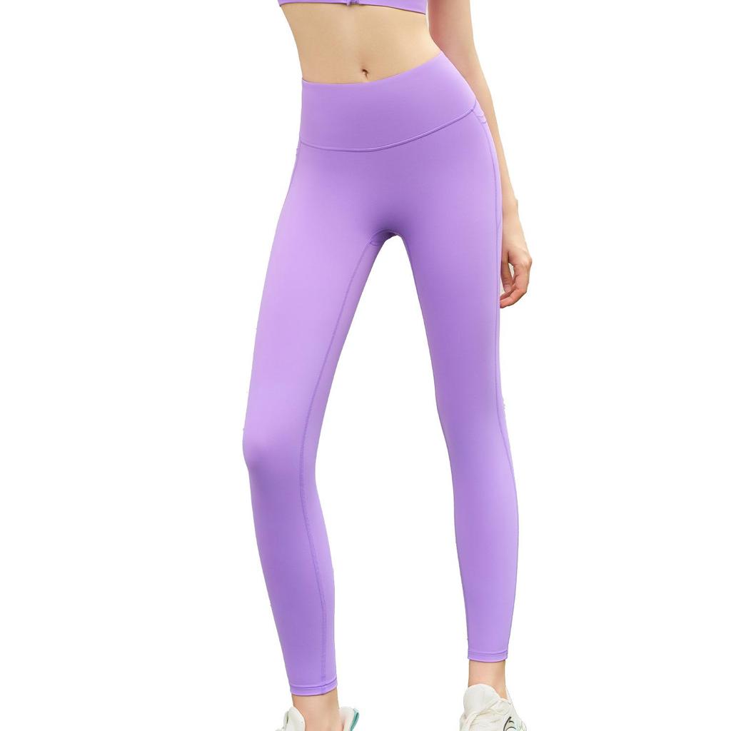 2025 Cloud Feel High Waist Yoga Pants for Women: Brushed Fabric, No Visible Lines, Pocket Design, Peach Lift, Full Length