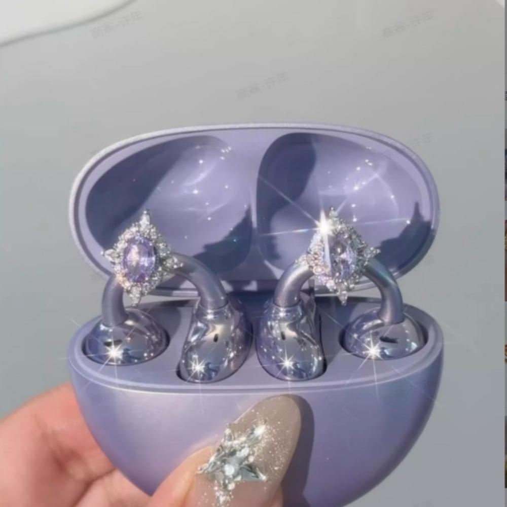 DIY Headphone Diameter Buckle Zircon Rotatable Headphone Decoration Clip Butterfly Pattern Easy To Install Earbud Accessories