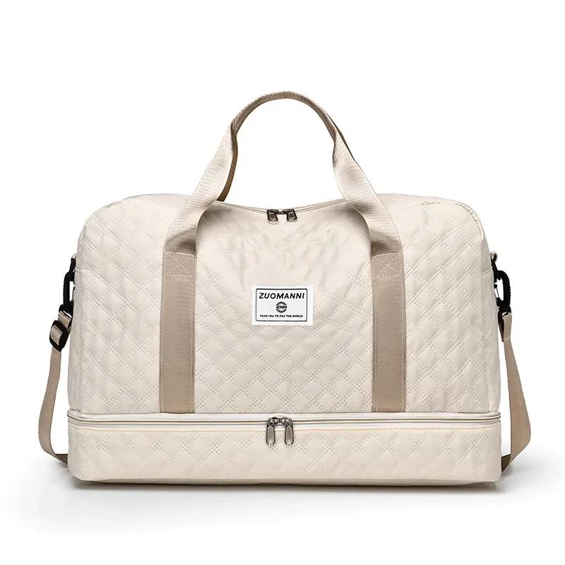 Sleek Multi-Purpose Duffle Bag For Daily Travel Stylish  Fashion  Emblem Quilted Lightweight Spacious Casual Functional Bag