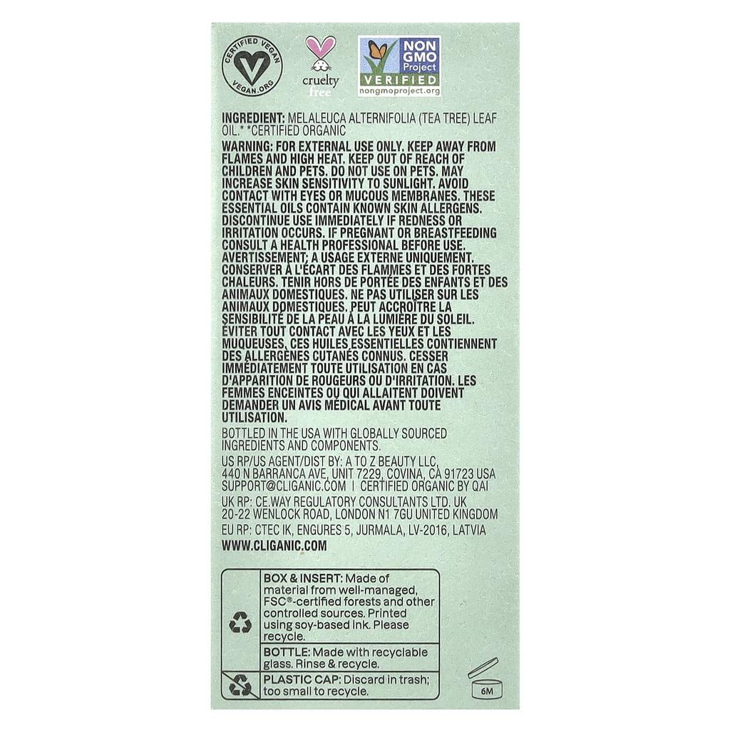Boost Of Clarity™, Organic Essential Oil, Tea Tree, 10 Ml (0.34 Fl Oz)