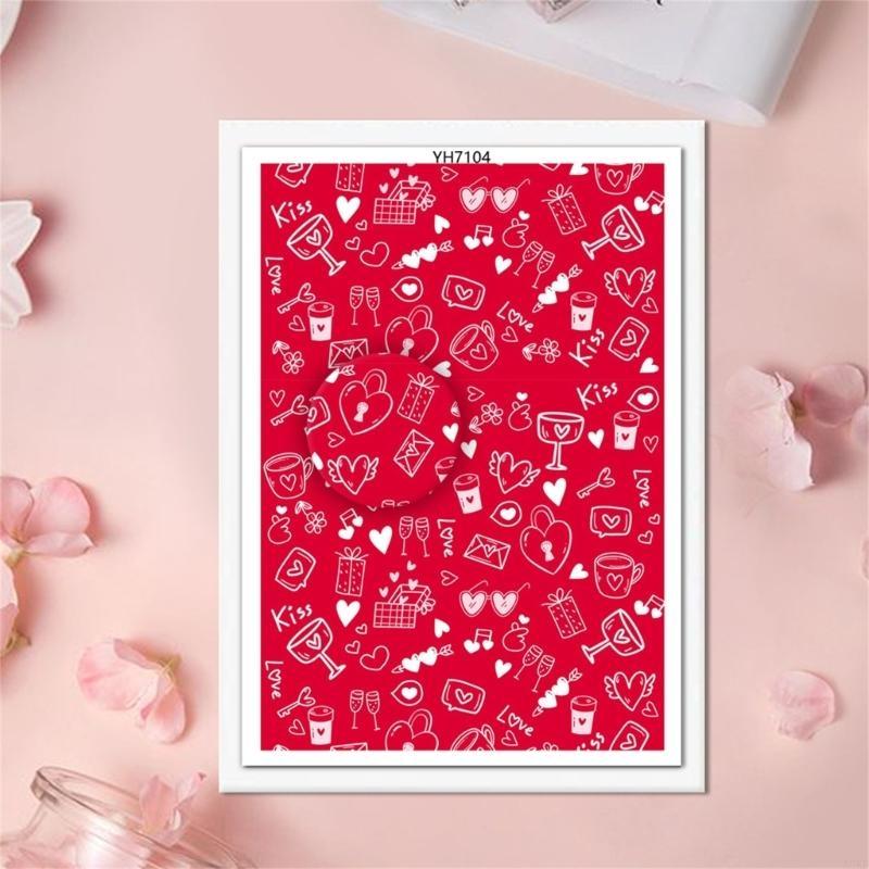 4Pcs Love Heart Transfer Paper for Clay Earring Water Soluble Transfer Paper A0KF