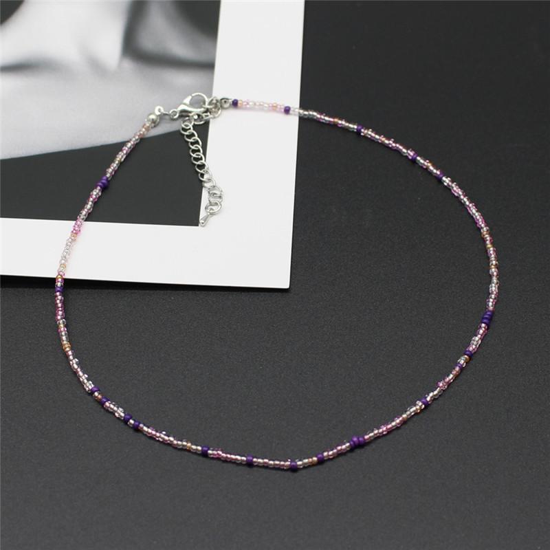 New Korean Sweet Colorful Chokers Collar Boho Seed Beaded Clavicle Necklaces for Women Girls Trendy Jewelry