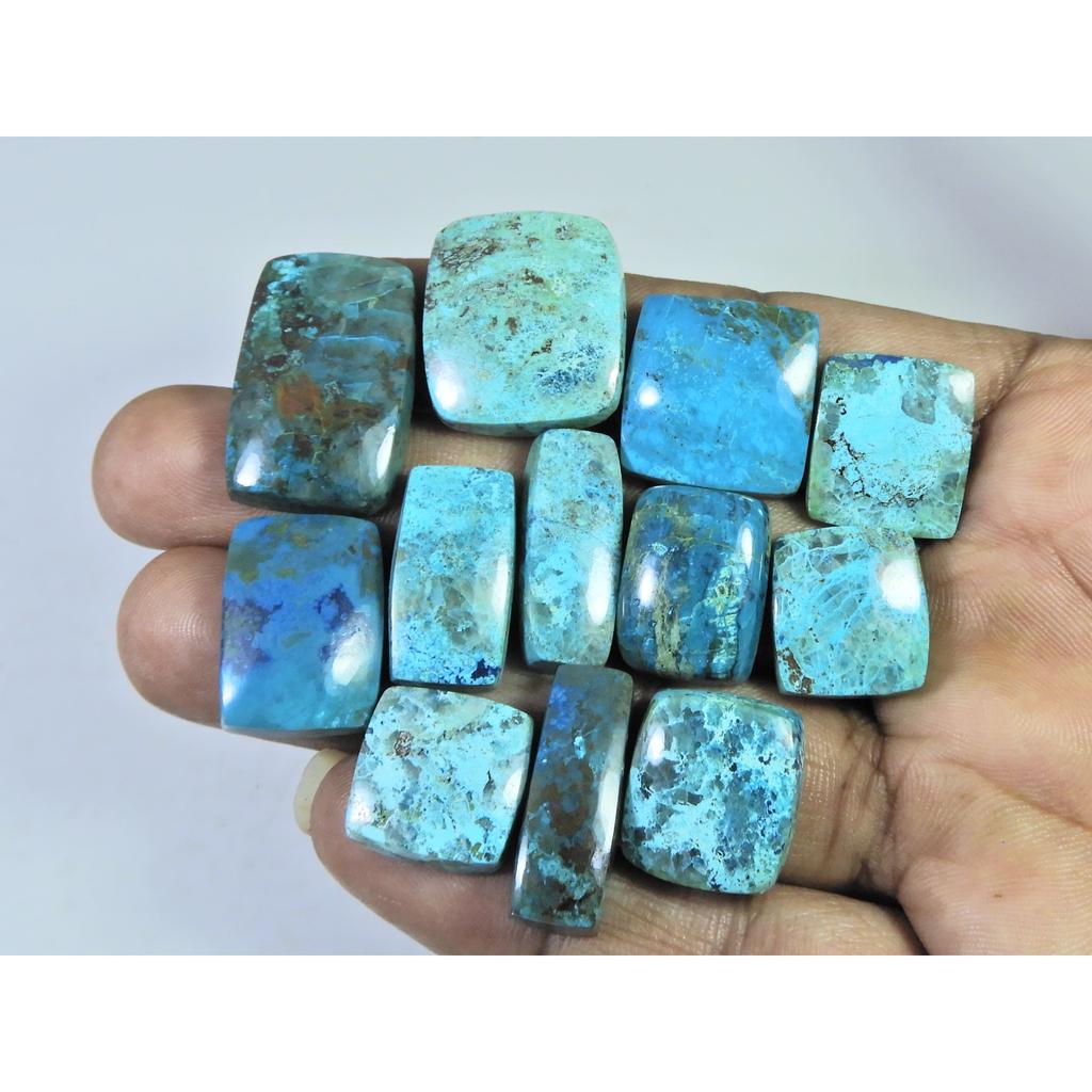 209Cts.Natural Shattuckite Octaogn Cabochon Loose Gemstone 12Pcs Lot 15-27MM C-512
