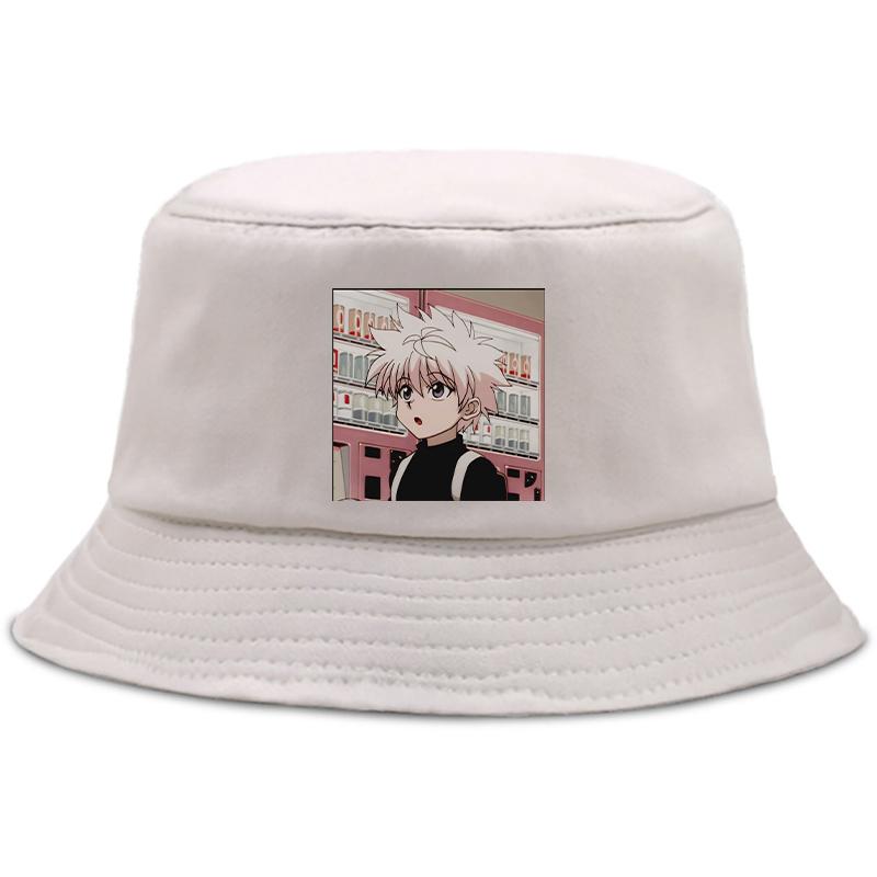 Hunter X Hunter Printed Summer Hat Women Unisex Panama Bucket Cap The Design Flat Visor Zoldyck Hisoka 90s Anime  Fisherman Hat