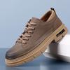 2025 Men's Thick-Soled Retro Casual Leather Shoes - Handmade, Trendy, Versatile Footwear