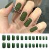 24Pcs Short Matte Ash Purple Press On Nails Full Cover Fake Nails Removable Acrylic Nail Art Decoration
