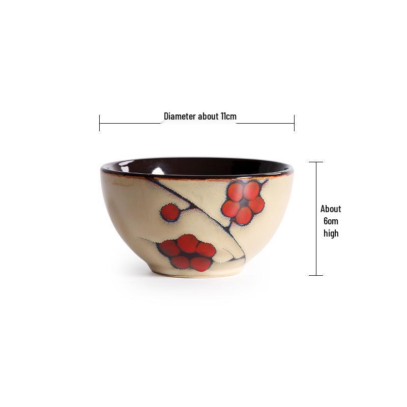 

Red Plum Japanese Ceramic Tableware Set: Bowl, Plate, Dish, Soup Bowl, Rice Bowl, Spoon