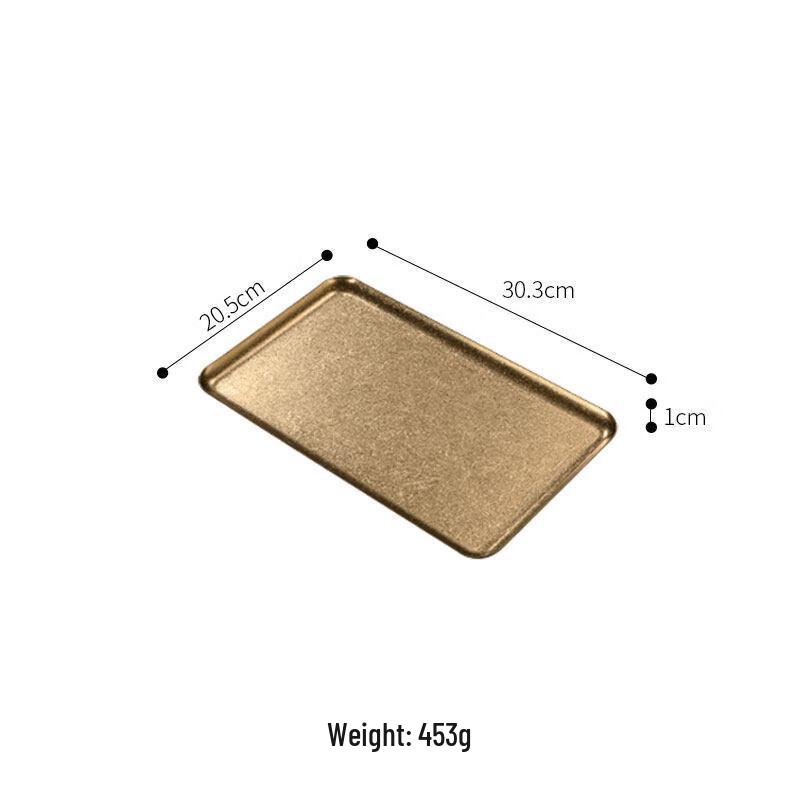 Jingbaodi Gold Rectangular 304 Stainless Steel Serving Tray