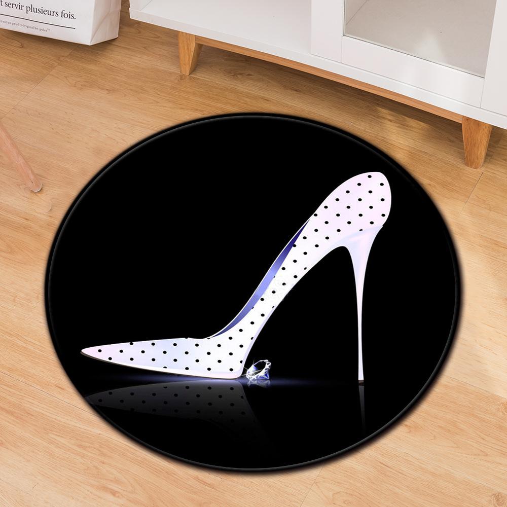 Living Room Mat Computer Chair Mat Round Anti-Slip Modern Creative Carpet Print Bee Clock Kids Bedroom Carpet