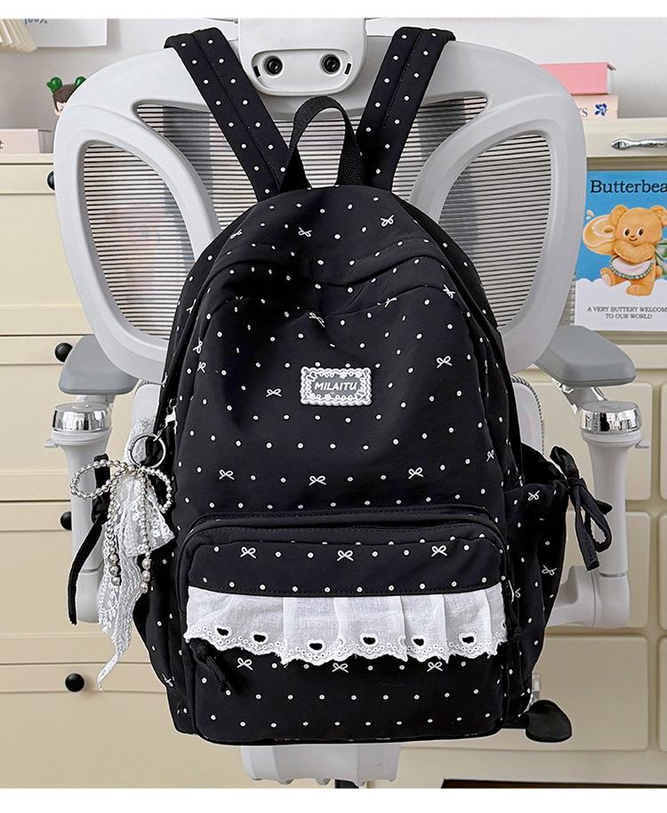 Schoolbag Japanese cute girl lace bow backpack high value student campus schoolbag girls travel small backpack