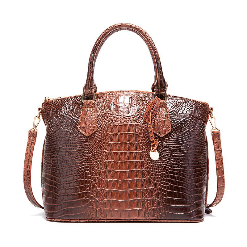 Portable Crossbody Retro Women's Bag Multicolor Crocodile Brahman
