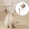 Colorful Insects Cat Teaser Stick with Bell Wooden Handle Replacement Head Indoor Interactive Kitten Spring Toy Cosas Para Gatos