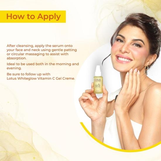Lotus Herbals WhiteGlow Vit C and Gold Radiance Face Serum | Reduces Dark Spots | Boosts Radiance | Paraben-Free | 30ml