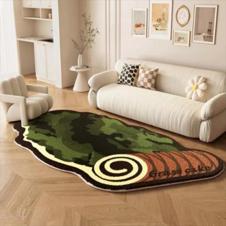 Home Carpet Retro Irregular Shaped Carpet Living Room New Vintage Style Bedroom Cloakroom Floor Mat