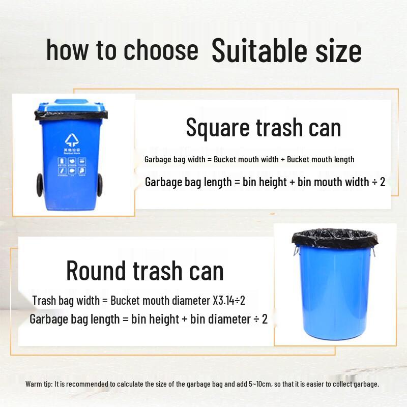 Houshi Extra Large Heavy Duty Flat-Mouth Garbage Bags