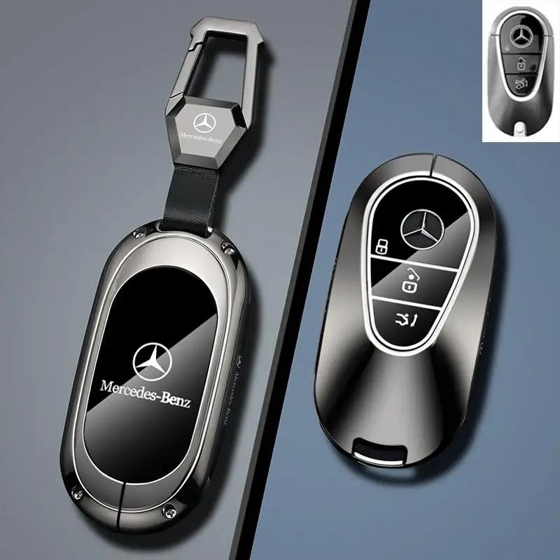 PZQ2   Car Key Case Cover For Mercedes Benz C E S Class GLC W206 W223 W214 E300 C260 C300 S450 S500 S400 Fob Accessories