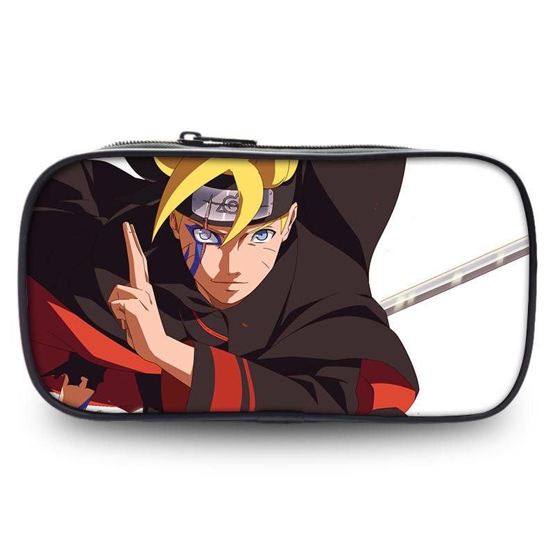 Naruto Boruto Anime Pencil Case Large Capacity Nylon Stationery Organizer For Teens And Students