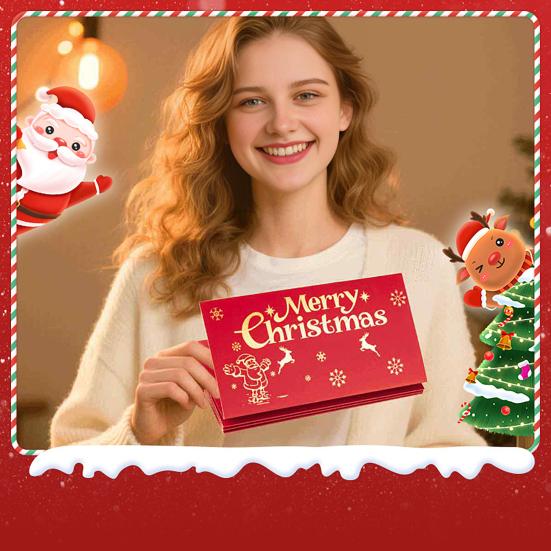 Christmas Cash Gift Envelopes with 6 Slots DIY Money Holder And Gift Card Organizer Holiday Surprise Cash Envelope for Men Women Girls Boys Kids