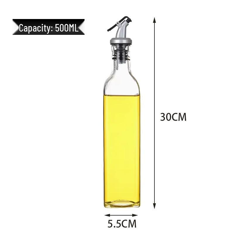 Sticlă de Sticlă Etanșă pentru Ulei și Oțet, Capacitate Mare, Tip Spray cu Presare, Ideală pentru Sos de Soia și Vin de Gătit.