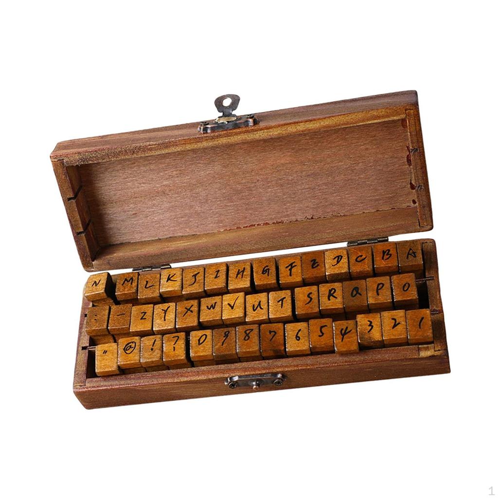 Rustic Wooden Rubber Stamps Alphabet Letter Card Kids Painting Symbol for Diary, Scrapbook, Writing,