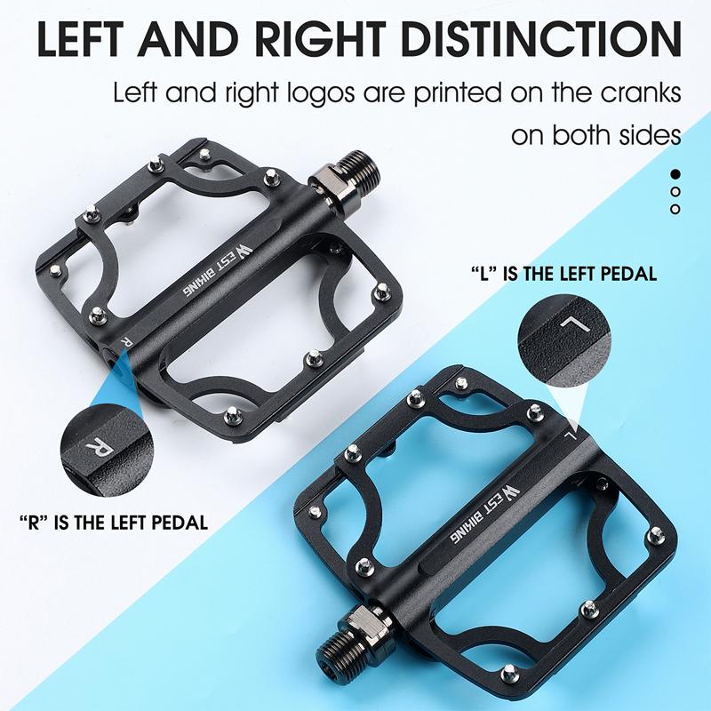 WEST BIKING Bicycle Ultralight Pedal 3 Bearing Pedals Aluminum Alloy CRMO Cycling Footboard for BMX MTB Bike Pedals Accessories