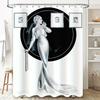 Luxurious Black White Art Deco Style Bathroom Shower Curtain with Elegant Woman Design for Home Decoration (Size: 180x240cm) Add