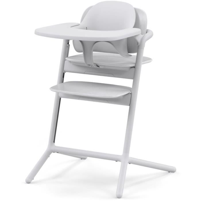 CYBEX - Chaise Haute Évolutive - Pack 3 En 1 - LEMO 2 - Blanc - Réglable En Hauteur Et En Profondeur - Set Bébé Inclus