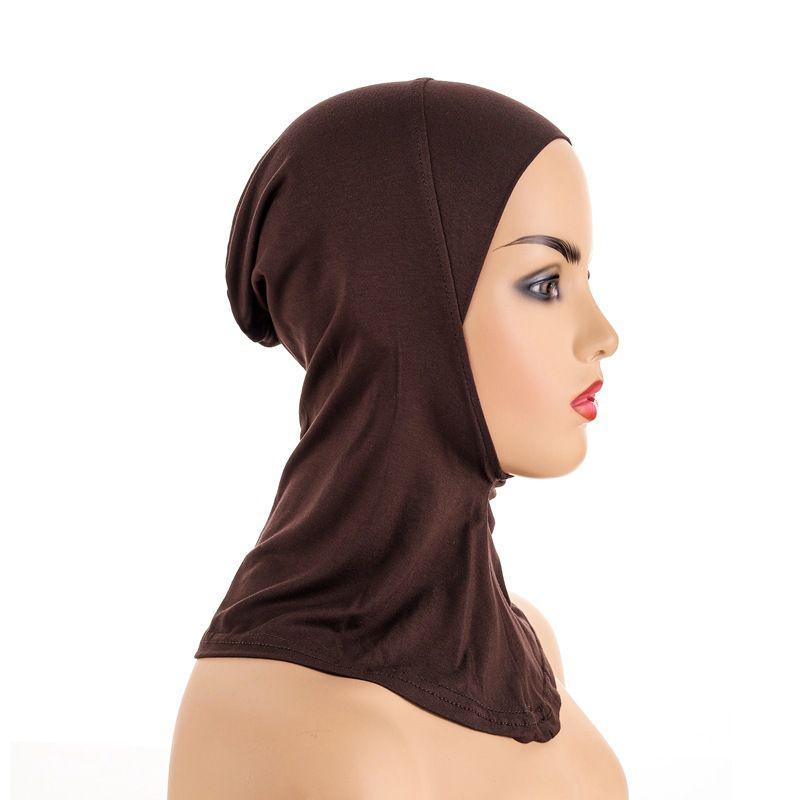 Women's Black Hijab Scarf Muslim Islamic Modal Solid Color Neck Head Under Scarf Cap