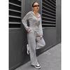 101250.00G PCS Set Hooded Cardigan Slim Fit Casual Two-piece Suit Women Two-Piece Set for Women