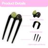Three Tooth Hair Accessory Beaded Meatball Disc Sturdy Hair Fork  Hair Buns