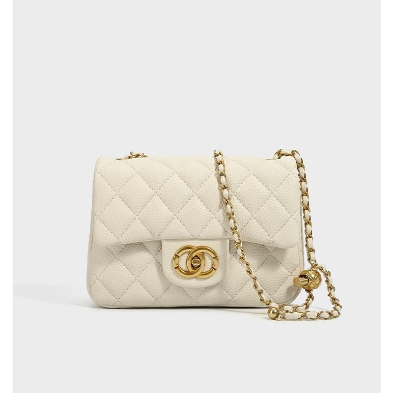 

Big mini caviar rhombus chain bag women s new cf versatile shoulder messenger bag leather small square bag women