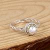 Natural Pearl Twisted Silver Ring | Minimalist Dainty Pearl Ring | Handmade Elegant Jewelry Gift for Her | Gift for her.