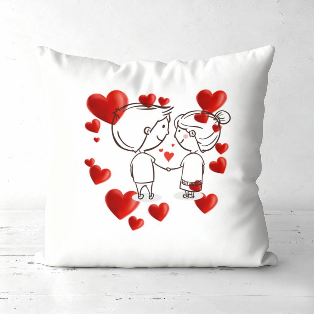 Cute Couple Heart-Shaped Pillows for Romantic Decor Polyester pillowcase, sofa decorative cushion cov Headboard Pillow