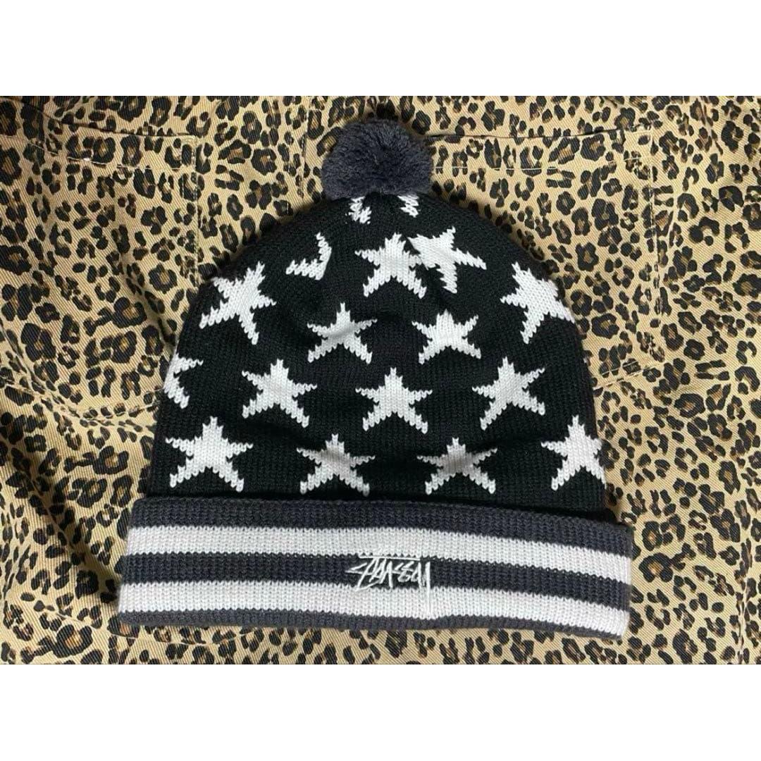 Used Rare Stussy Bonbon Knit Hat Star 90s Beanie Old