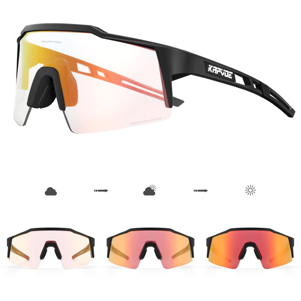 Cycling Sunglasses Red Pochromatic UV400 Protection Outdoor Bike Eyewear MTB Sports Cycling Glasses Bicycle Goggles