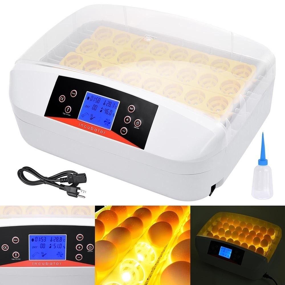 56 Eggs Digital Intelligent Auto Incubator 80W Temperature Control Digital Poultry Hatcher Fully Automatic Home Hatching