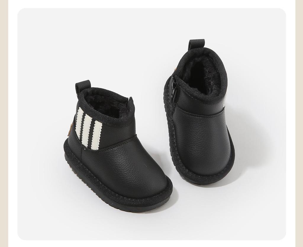 2025 Winter Kids' Warm Shoes - Korean Style Non-Slip Snow Boots with Thick Soft Cotton Soles for Boys and Girls